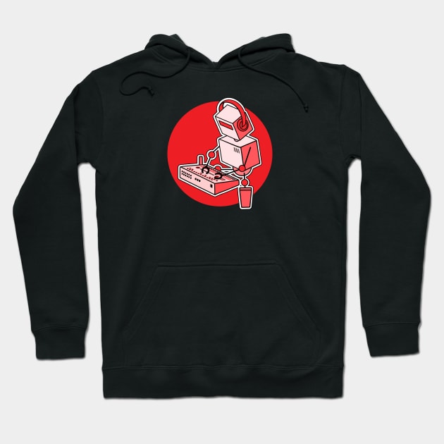 Robot Playing Drum Machine Hoodie by Atomic Malibu